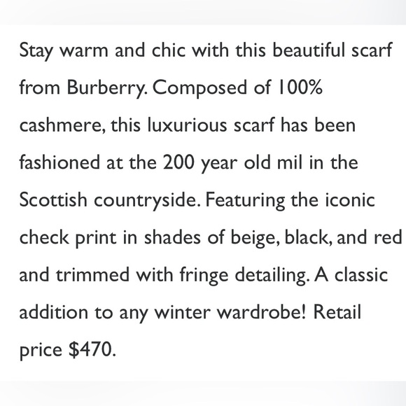 Burberry Plaid Cream Scarf - Picture 5 of 6